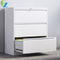 Quality Steel 3 Drawer Lateral File Cabinets Fully Opened Width 900mm