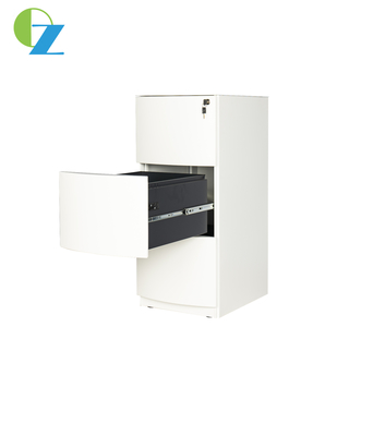 White Color 3 Drawer Vertical Filing Cabinet With Anti Tilt Function