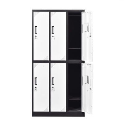 Customizable Lateral Steel Metal Locker Cupboard 6 Door D450mm
