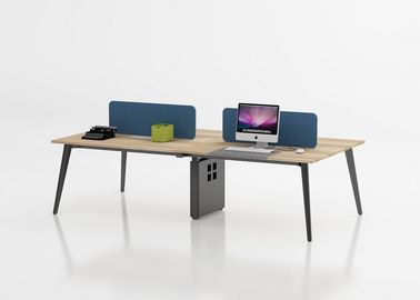 Modern Office Workstation Desk Wood And Steel Material For 4 Person