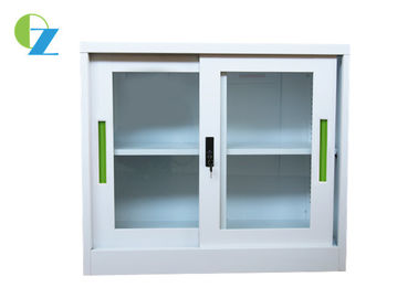 Short Glass Sliding Door Cupboard Office Furniture H900*W900*D400(MM) KD Structure