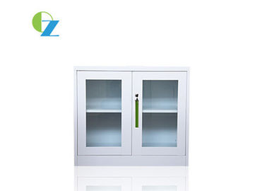Small Steel Office Cupboard / Metal Filing Cabinet With Glass Swing Door