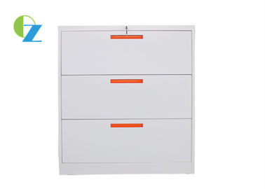 3 Drawer Horizontal File Cabinet / Office File Storage Furniture Dustproof