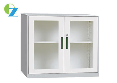 Customized Steel Office Cupboard file storage with Double Glass Swing Door