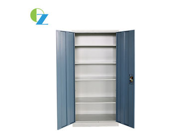 Lockable Steel Double Door Cupboard , Four Shelves File Storage Cupboard