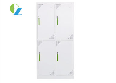Four Doors Horizontal Steel Office Lockers With Green Handle
