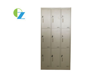 Grey Color 9 Door Steel Office Lockers , Locker Style Cupboard Customized