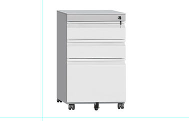 Office Steel Mobile Pedestal Cabinet , 3 Drawer Rolling File Cabinet