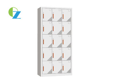 5 Tier 3 Wide Steel Office Lockers For Employee 15 Door Steel Locker