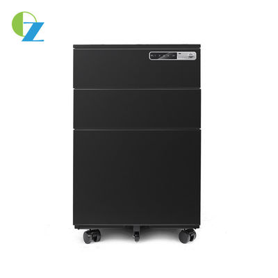 Vertical 3 Drawer Mobile File Cabinet With White Metal Digital Lock