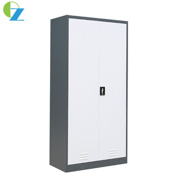 W900mm 2 Door Steel Cabinet Left Files Storage & Right Side Clothes Hanging