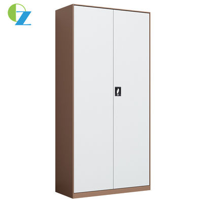 Gray 2 Swing Door Steel Office Cupboard With 5 Shelves Steel Document Filing Cabinet