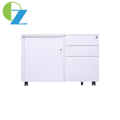 Combined Three Drawer Mobile Pedestal Cabinet With Tambour Door