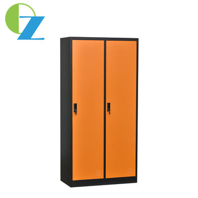 Orange 2 Door 2 Section Clothes Storage Wardrobe Home Office Furniture Steel Material