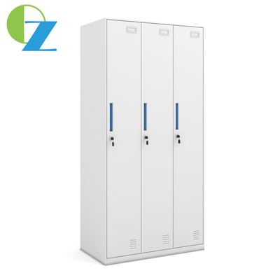 Thin Edge Slim Metal Storage Cabinet 3 Door Steel Office Lockers Furniture