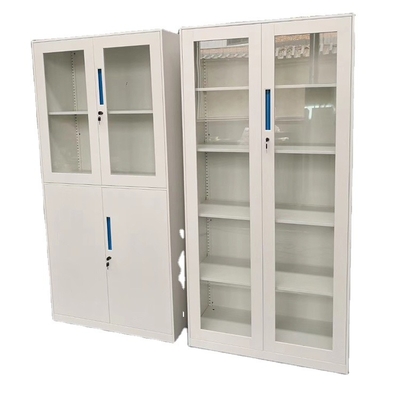 0.5mm-1.0mm Glass Door Steel Tall Slim Metal Cabinet Customized School Office