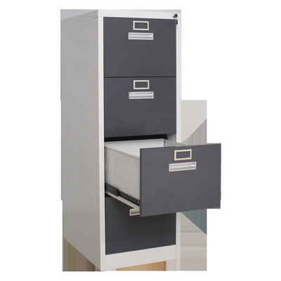 Spcc 4 Drawer Vertical Steel Filing Cabinets Electrostatic Powder Coating