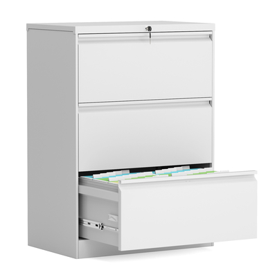 H1030mm Steel Office Lockers 3 Drawer Lateral File Cabinet Metal Rustproof