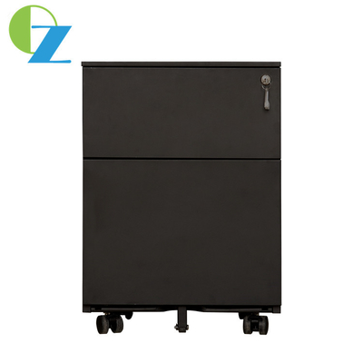 Side Open Mobile Pedestal Filing Storage Cabinet 2 Drawers Lockable Non Kd