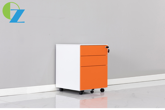 Mobile Pedestal Filing Storage Cabinet 3 Drawers Lockable 0.7mm Thickness