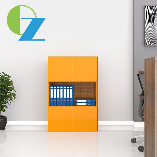 Slim Edge Steel Office Cupboard White Satin 3 Tier 1 Open Shelf