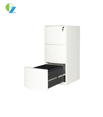 White Color 3 Drawer Vertical Filing Cabinet With Anti Tilt Function