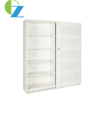 Zinc Handle Steel Office Cupboard 0.7mm Thickness With Sliding Door