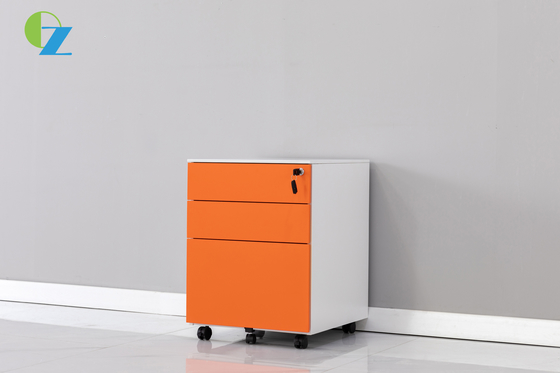 Orange Curved Drawer 3 Mobile Pedestal Cabinet Office Furniture