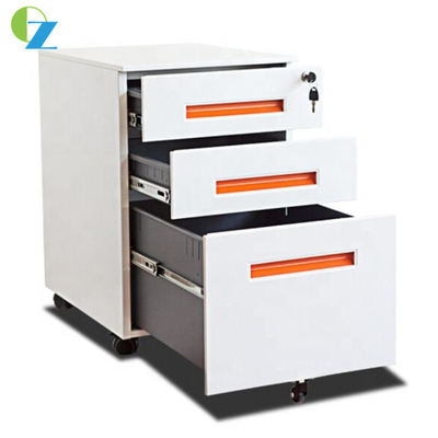 Multicolor Office Workstation Mobile Pedestal Cabinet 3 Drawers Rustproof