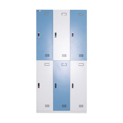 Customizable Lateral Steel Metal Locker Cupboard 6 Door D450mm