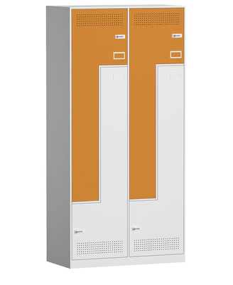 Powder Coating L Shape Two Tone 4 Door Steel Lockers For Office School