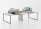 Modern 2 Person Office Workstation Desk With Middle Wire Box Panel