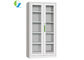 Glass Swing Door Steel Office Cupboard / Metal Filing Cabinet Customized Design