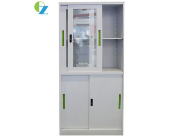 Steel Glass Sliding Door Cupboard H1850*W900*D400(MM) KD Structure For Office