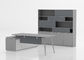 Dark Grey L Shape Executive Table Modern Office Furniture With E0 Grade Melamine