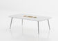 White Color Office Meeting Table 10 Person Conference Desk For Meeting Room