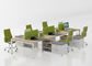 Maple Color Wooden Office Workstation Desk Furniture Melamine Partition 6 Person