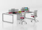 Employee Four Person Office Workstation Desk / Modular Workstation Table