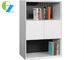 H800 Metal Stationery Cupboard For Office White Satin 3 Tier Cabinet 2 Open Shelf