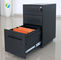 Small Black Office Mobile Pedestal Cabinet 3 Drawer Steel Secure Filing Metal Storage