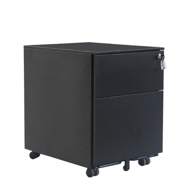 Side Open Mobile Pedestal Filing Storage Cabinet 2 Drawers Lockable Non Kd