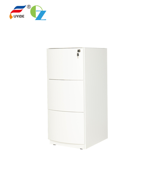 Metal 3 Drawers Vertical Filing Cabinets With Characteristic Curved Front