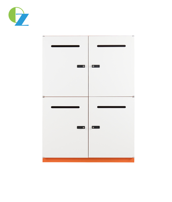 Orange Color 6 Door Mail Box Storage Cabinet With Knock Down Structure