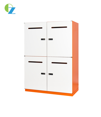 Orange Color 6 Door Mail Box Storage Cabinet With Knock Down Structure